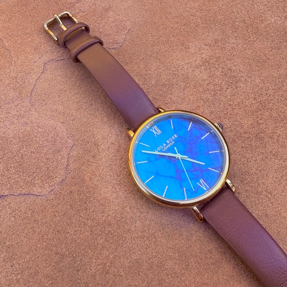 Lola Rose Blue Agate Watch 🦋